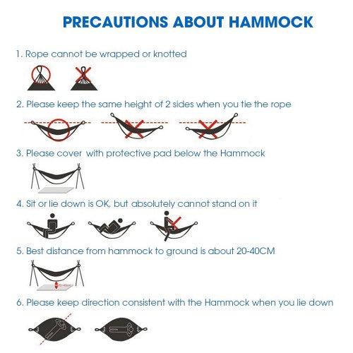 Portable Outdoor Nylon Hammock 440 LBS Max Capacity with Sewn-On Storage Bag Pouch (Blue) - Toytexx Portable Outdoor Nylon Hammock 440 LBS Max Capacity with Sewn-On Storage Bag Pouch (Blue) - Toytexx